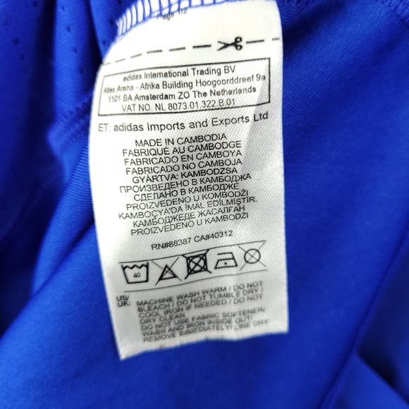 ADIDAS BLUE/WHITE STRIPE WOMEN'S SOCCER JERSEY TEE EUC SMALL - Picture 10 of 10